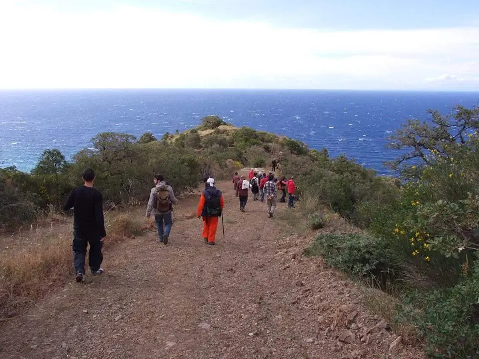 Hiking trail in Amani, Chios with mountain landscape