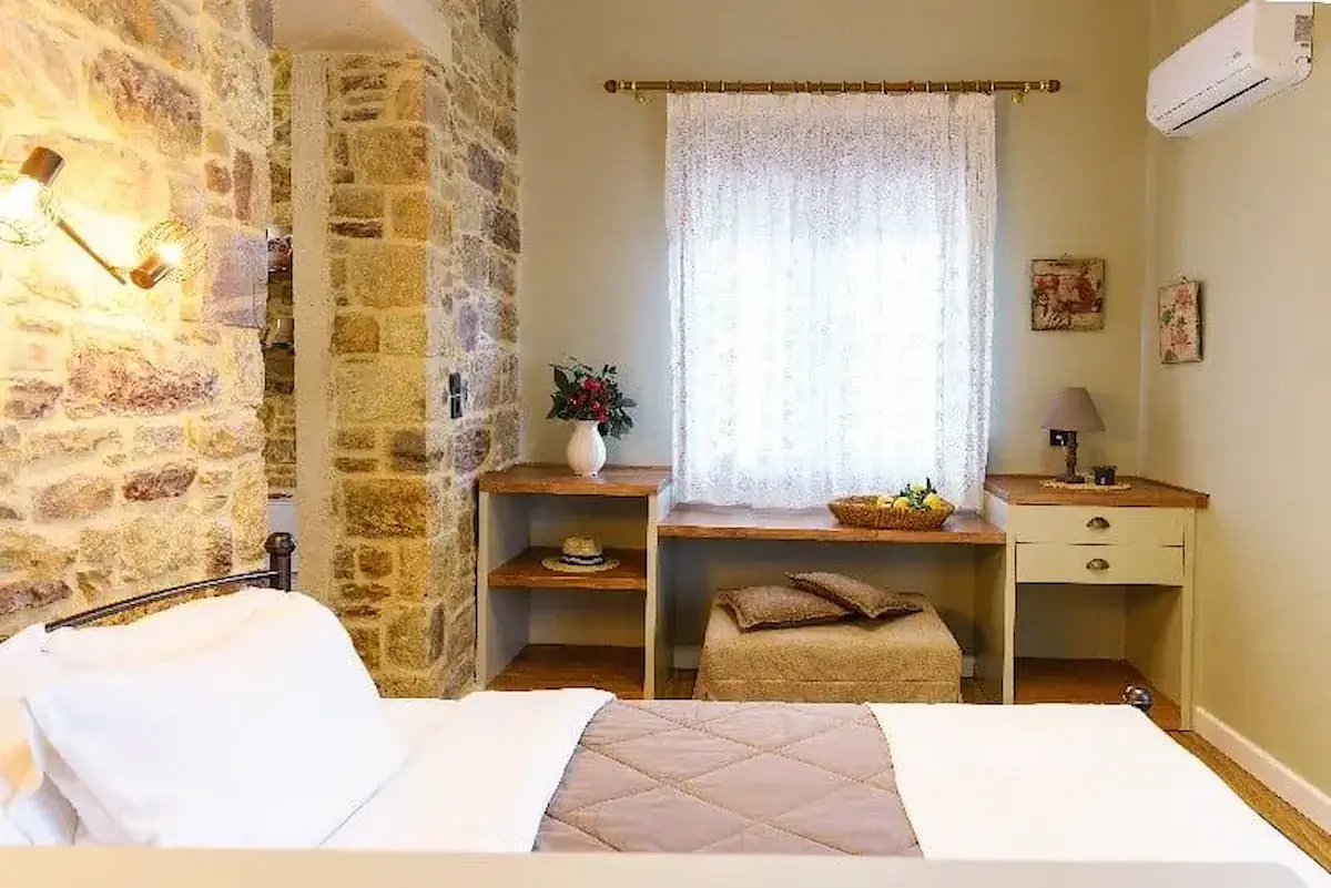 First-floor room with citrus estate view at Voulamandis House Chios
