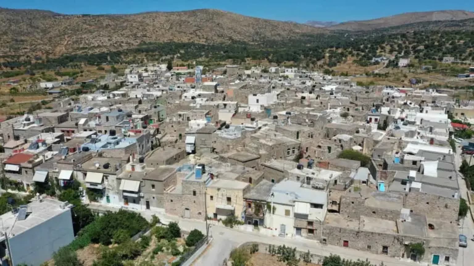 Olympoi village in Chios with traditional architecture
